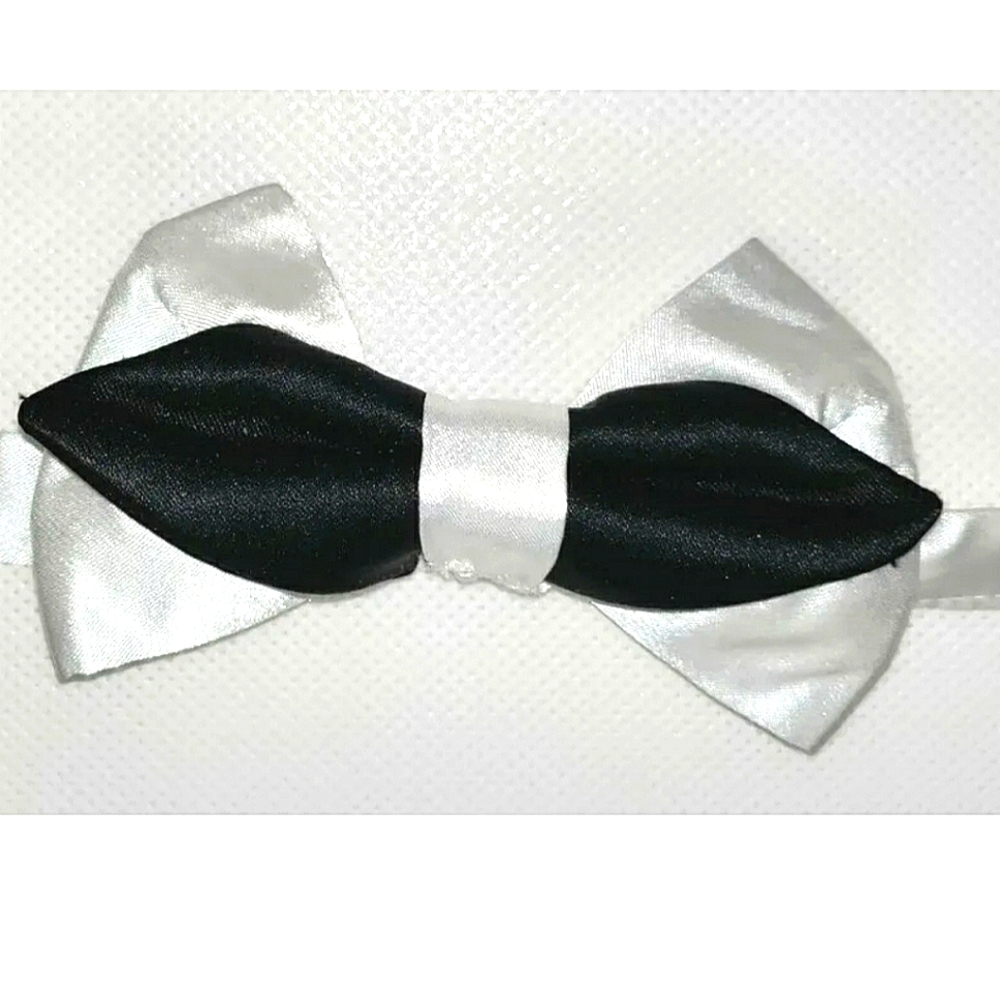 Father's Day Satin Bowtie. "Double Edge" Handmade. Pre-tied. 3.5"x2.5" Unisex